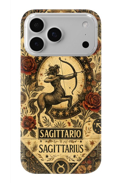 iPhone 18 Pro Max Compatible Sagittarius Patterned Transparent Phone Case