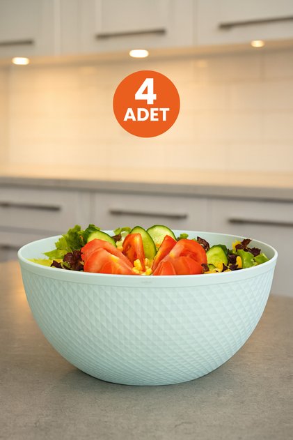 4 Pcs Large Serving and Storage Bowl 4 Liters Bpa-Free, Multi-Purpose Kitchen Bowl, White Bowl Set