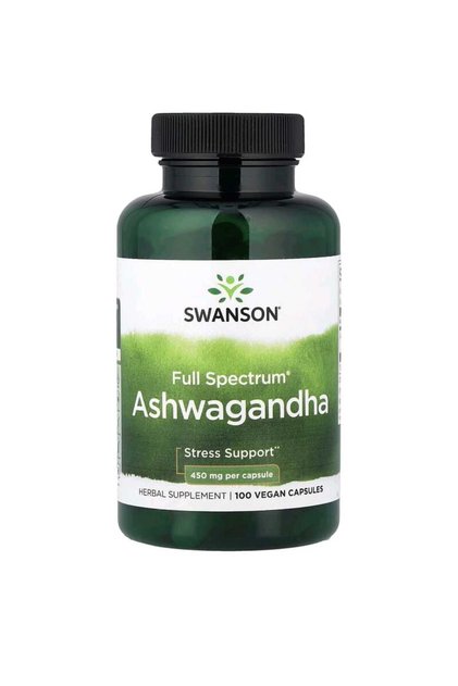 Ashwagandha Extract 450mg (Swanson) - Standardized Extract, 450mg, 100 Vegetarian Capsules