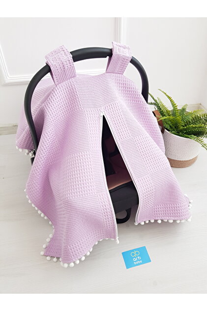 Stroller Cover Pique Zippered 100% Cotton Lilac Solid Color