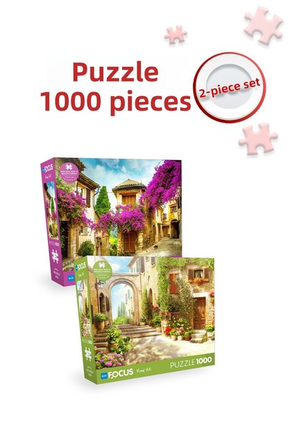 2 Piece 1000 Piece Puzzle - Provence and Old Street (Old Street)
