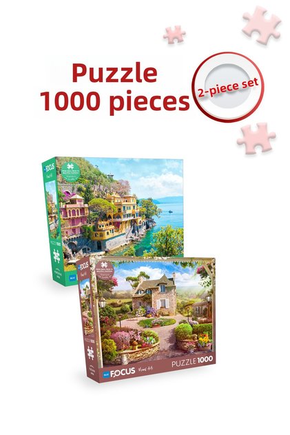 2 Piece 1000 Piece Puzzle - Toscana and Portofino