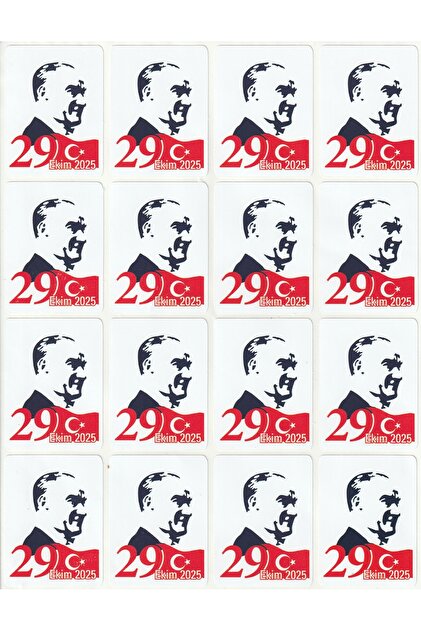 Ataturk 29 October Sticker Set 3,5X4,5Cm Republic Day Celebration Lapel Tag Nstı0075