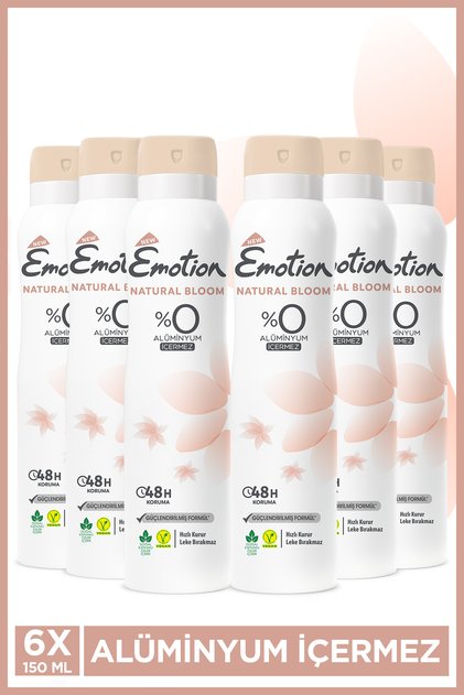 Emotion Natural Bloom Kadın Vegan Deodorant 6x150ml Hızlı Kurur