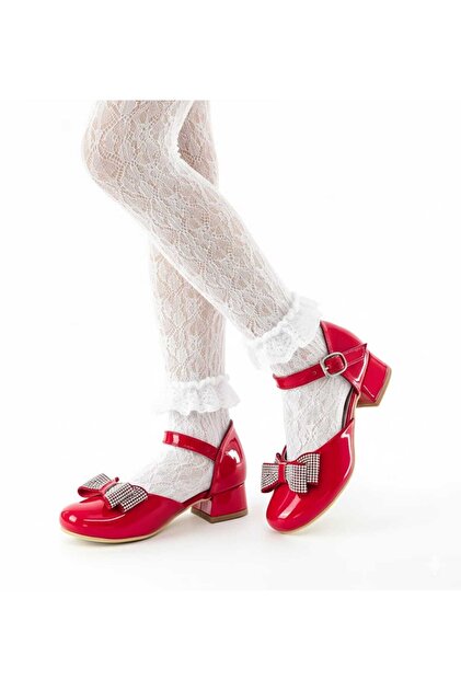 Julshen Girl's Heeled Evening Dress Shoes with Bow- Trendyol