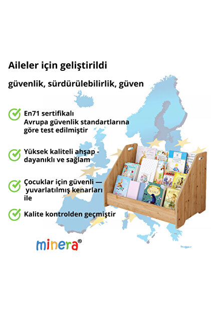 Minera Anka Montessori Ahşap Yer Kitaplığı - Fiyatı, Yorumları