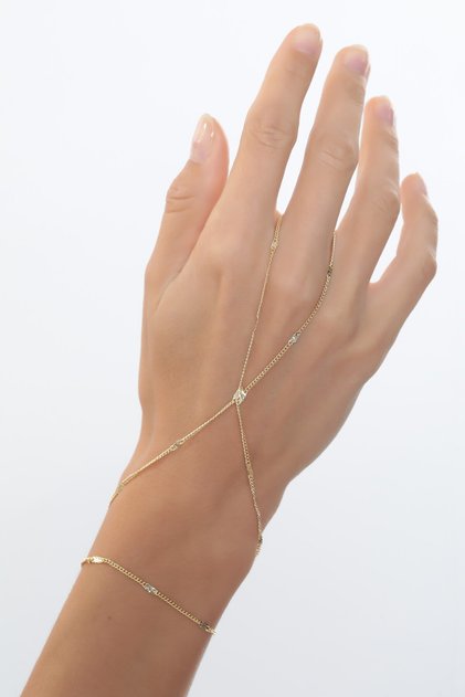 Women's Chain Shahmeran with Piece Details - Gold Color - (With Surprise Gift)
