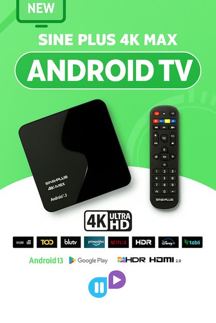 SinePlus 4K Max Android 13 Smart TV Box – 16GB – 4K Ultra HD – free tv dahil