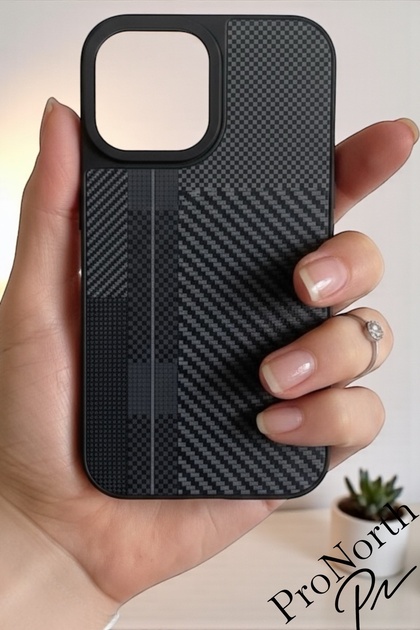 iPhone 16 Compatible Case Carbon Look Silicone Cover