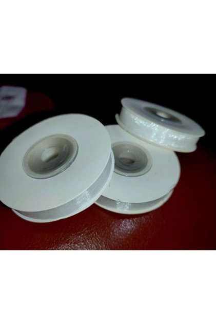 Tulle Ribbon ((2 Pieces)), White 2 Cm, 25 Meters, Two Spools (Ball)