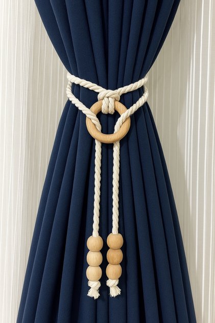 Handmade 1Pc Curtain Tieback Curtain Buckle Decorative Curtain Holder Accessory with Beaded Ring