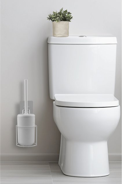 Beyaz Eko Magic Askılı Yuvarlak Mina Wc Fırçalık
