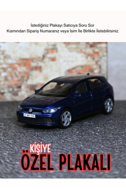 Volkswagen Golf 8 GTI Metal Oyuncak Araba - Kişiye Özel Plakalı
