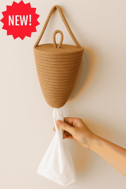 Bag Holder Rope String Hand-Woven Wall Hanging Storage Bag Home Organizing Accessory Basket 30 X 20 cm
