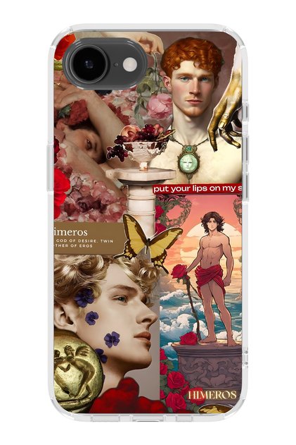 Himeros Patterned Transparent Phone Case Compatible with iPhone 16E