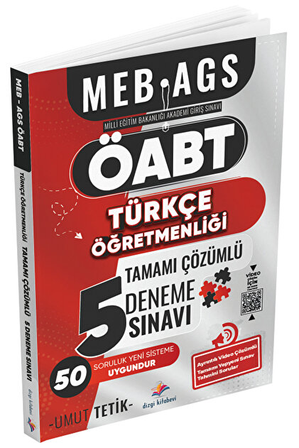 Dizgi Kitap ÖABT MEB-AGS Türkçe Öğretmenliği 5 Deneme Çözümlü