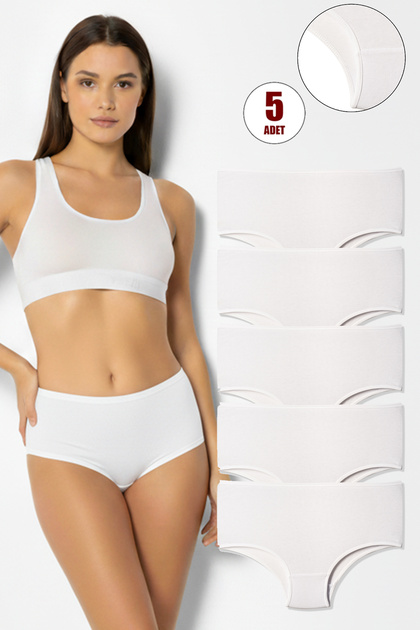 Women's High Waist Cotton Lycra 5-Piece Panties