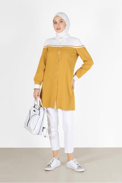 TWO COLOR BUTTONED TUNIC 42213
