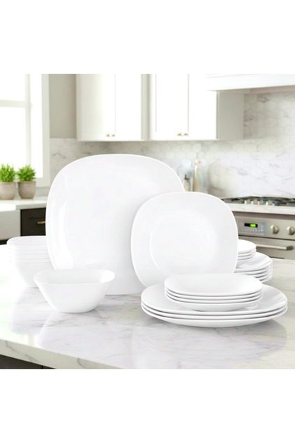 34 Pcs Opal ware Dinner set Dishwasher Microwave Freezer safe
