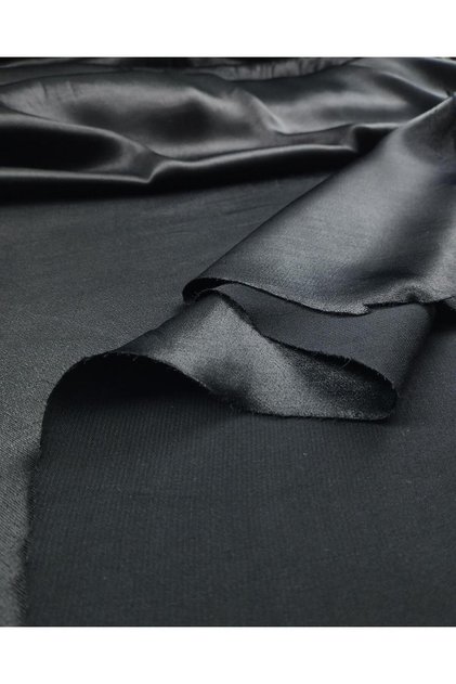 Satin Viscose in Black Color (Width 130 cm X Length 125 cm)