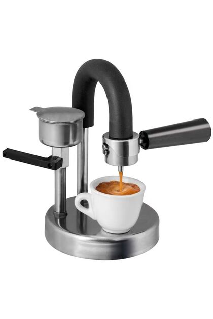 Espressor manual Kamira MACVI®, 100% oțel inoxidabil, presiune 4–5 bari, pentru 1 ceașcă de cafea