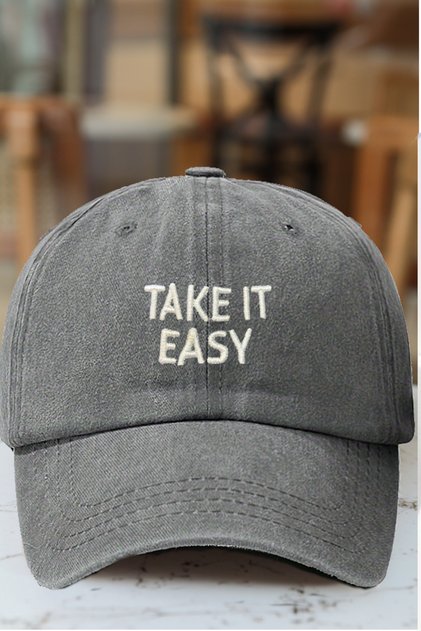 Take It Easy (Calm down - Relax) Embroidered Vintage Cap Hat