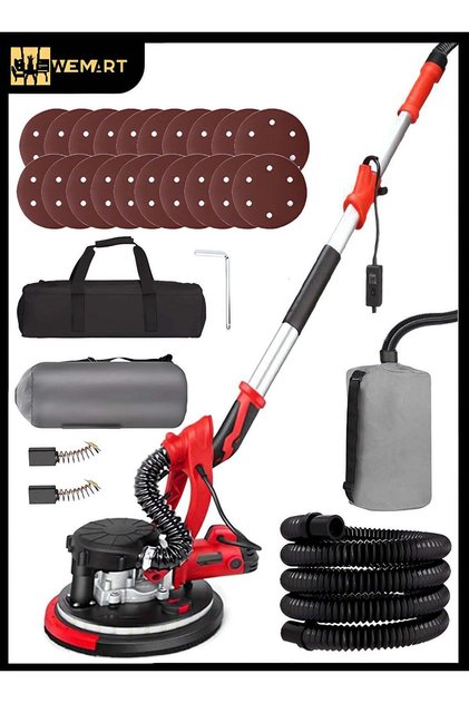 Drywall Sander with Vacuum Dust Collector, 1980W, 6-Speed 1100-2700 RPM, Extendable Handle, L