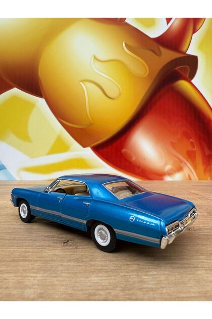 scntoys Çek Bırak 1967 Chevrolet Impala Mavi Diecast Model Araba