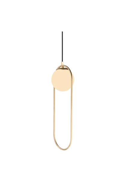 Lampă suspendată Arch Gold, Squid Lighting, fier și sticlă, 20x20x146 cm, E27, 1 bec, max. 100 W