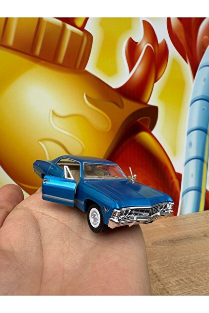 scntoys Çek Bırak 1967 Chevrolet Impala Mavi Diecast Model Araba