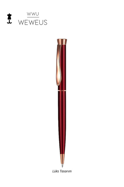 Red Oval Rose Interlocking Design Luxury Ballpoint Pen