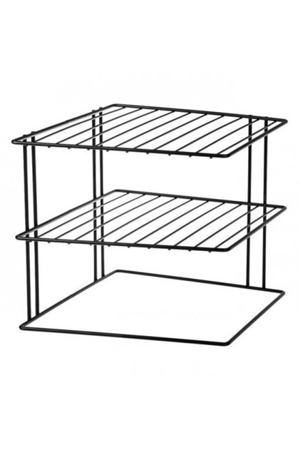 Suport metalic pentru organizator de vase, cu 3 niveluri, 23 x 23 x 21 cm, negru