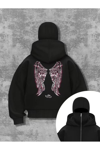 Snow Masked Ninja Unisex Sweatshirt Cardigan 2Strands Thick Fleece