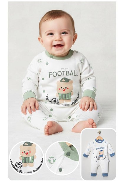 Football Printed Baby Boy Jumpsuit