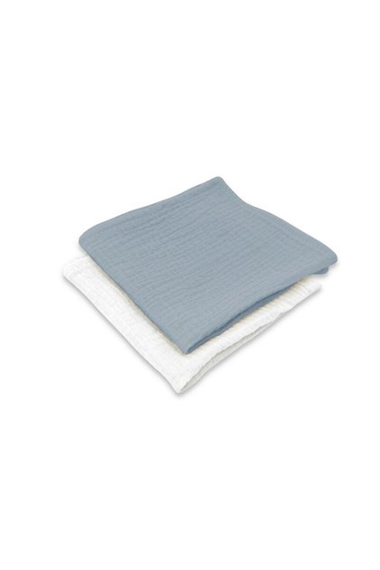 Set 2 museline, Qmini, Multifunctionale, 30x30 cm, Jeans si Cream