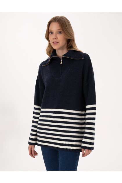Navy Blue Comfort Fit Sweater 50317227-Vr033