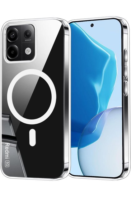 Xiaomi Redmi Note 13 Pro 5G Kılıf Sararmaz Magsafe Mika Sert Parlak Şeffaf Kapak, 4G Modele UYUMLU DEĞİLDİR.