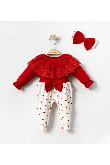 Helena Bandana Lace Collar Baby Girl Romper