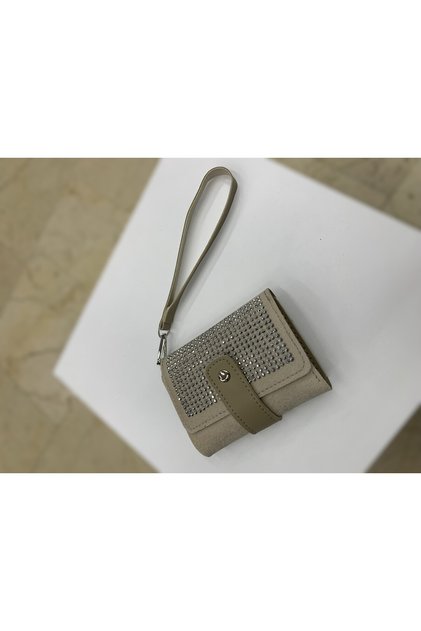 Women's Stone Portfolio Wallet with Wrist Strap 10X12Cm