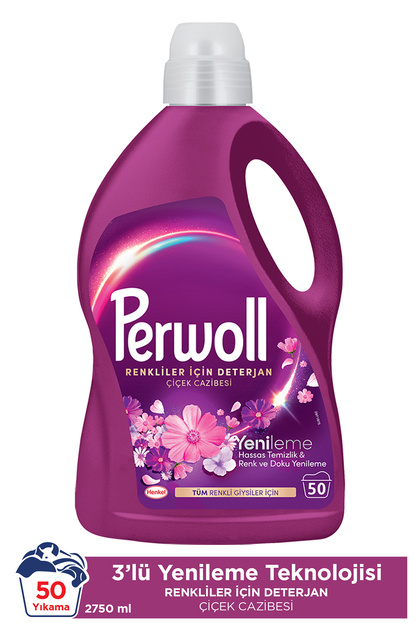 Çiçek Cazibesi Renkli Giysiler için Sıvı Çamaşır Deterjanı 2.7L (50 Yıkama)