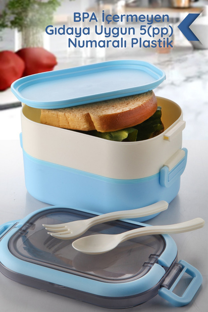 Nandy Home 2 Katlı Lunch Box Termos Çantalı Beslenme Kutusu