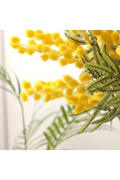 Nettenevime Yapay Çiçek Sarı Mimoza Demeti 5 Dallı 38cm Mimosa