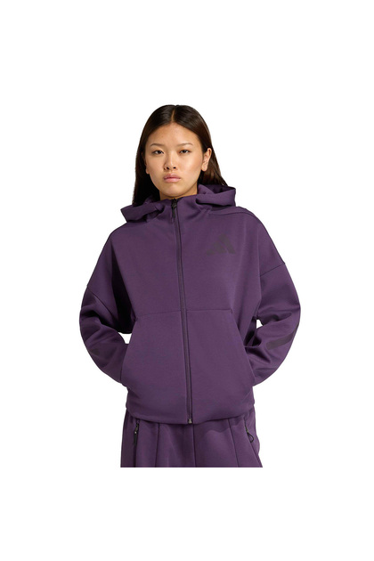 adidas Z.N.E. Full-Zip Kadın Mor Günlük Stil Eşofman Üstü KC4569