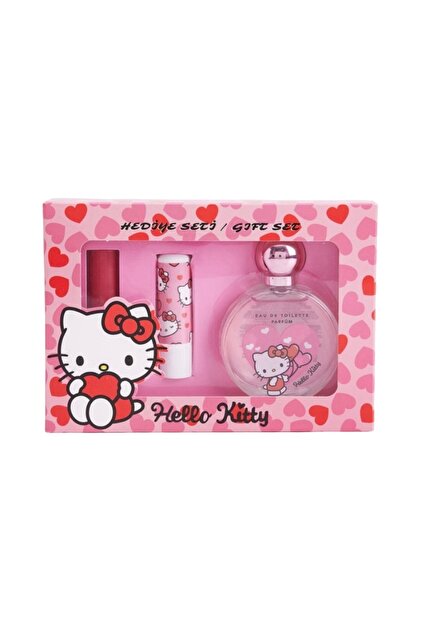 ZENCHES Hello Kitty Hediye seti parfüm oje ve dudak nemlendirici