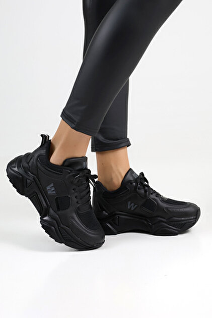 Hugan Women's Black Sports Shoes High Sole 6 Cm- Trendyol Hugan Women's Black Sports Shoes High Sole 6 Cm- Trendyol