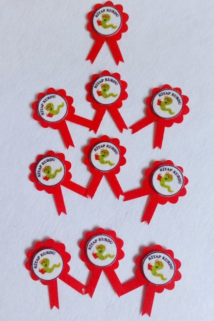 Bookworm Badge 10 Pieces Felt