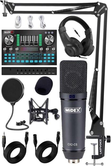 Midex Stüdyo Ekipmanları Private Paket-4 CX2 Mikrofon VS20 Ses