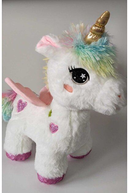 Neslico Unicorn 35cm Peluş Dört Ayaklı Kanatlı Tek Boynuzlu At