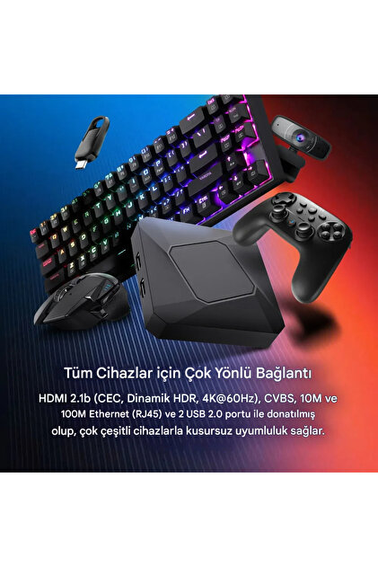 EverBox RT-X3 4K Android 14.0 TV Box 4+64GB Realtek RTD1325 Yapay