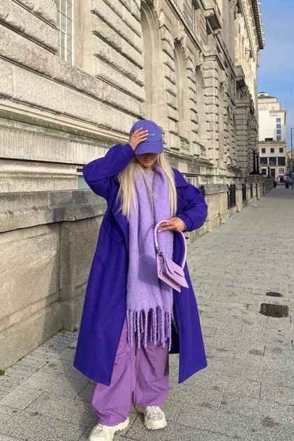 Alessa Scarf Soft Textured Shoulder Shawl (Lilac)